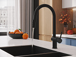 Смеситель для кухни BRASKO с выдвижным изливом черный-14