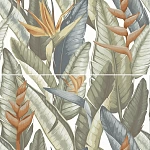 Керамогранит Elite Samui Decor A+B Matt 60x120 (Staro Slim) - тонкий керамогранит 60х120 см, 5 мм, декор, панно, цветы, флора, листья