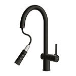 Смеситель для кухни MELAR с выдвижным изливом черный-7