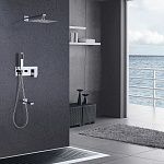 Душевая система ABBER Daheim AF8217 скрытого монтажа с изливом, хром-2