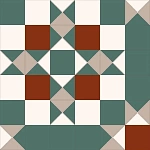 Керамогранит Nice Ker Victorian Windsor green 45.2x45.2 (7.3x7.3) микс матовый под мозаику / с орнаментом