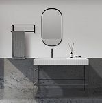 Консоль с раковиной ABBER Stein AS2647 напольная, белая матовая-2