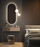 Зеркало ECLIPSE smart 50x122 в черной рамке-9