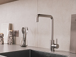 Смеситель для кухни COMO с п-образным изливом сатин-9