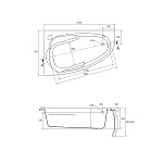 Ванна асимметричная JOANNA 150*95 правая-6