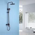 Душевая стойка ABBER Weiss Insel AF8020B без излива, черная матовая-2