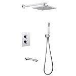 Душевая система ABBER Weiss Insel AF8050 скрытого монтажа с изливом, термостат, хром