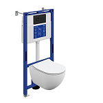 Комплект BRASKO SMART DPL EO slim инсталляция AQUA 50 PRIME P кнопка ACCENTO CIRCLE пластик черный матовый LP