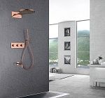 Душевая система ABBER Wasser Kreis AF8150RG скрытого монтажа с изливом, термостат, розовое золото-2