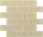 Стеклянная мозаика Impressioni Mattoni Crema 50x100 (Caramelle Mosaic), кирпичики 5х10 см