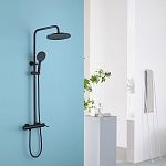 Душевая стойка ABBER Emotion AF8816B с изливом, черная матовая-2