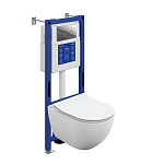 Комплект BRASKO SMART DPL EO slim инсталляция AQUA 40 SMART M кнопка TWINS пластик хром глянцевый LP