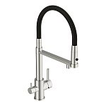 Смеситель для кухни ZEN однорычажный с подключением фильтра с гибким изливом хром-2