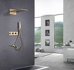 Душевая система ABBER Daheim AF8253G скрытого монтажа с изливом, термостат, золото матовое-2