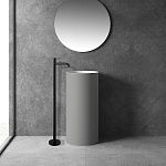 Смеситель ABBER Wasser Kreis AF8140B напольный для раковины, черный матовый-2