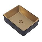 Раковина накладная ABBER Rechteck AC2212BG матовое золото с черным-4