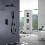 Душевая система ABBER Weiss Insel AF8018B скрытого монтажа без излива, черная матовая-2
