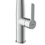 Смеситель для кухни OLIVA с п-образным выдвижным изливом шланг хром-4