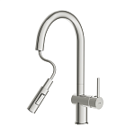 Смеситель для кухни BRASKO с выдвижным изливом хром-7