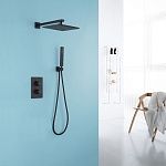 Душевая система ABBER Weiss Insel AF8051B скрытого монтажа без излива, термостат, черный матовый-2