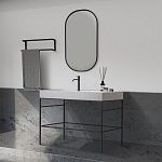 Консоль с раковиной ABBER Stein AS2647 напольная, белая матовая-3