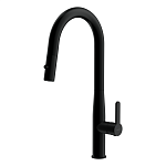 Смеситель для кухни OLIVA с выдвижным изливом черный-2