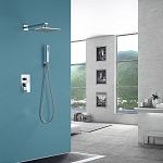 Душевая система ABBER Weiss Insel AF8018W скрытого монтажа без излива, белый-хром-2