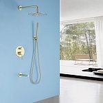 Душевая система ABBER Emotion AF8817G скрытого монтажа с изливом, золото матовое-2