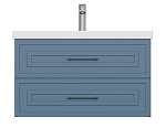Тумба CLASSIC 80 голубой матовый-3