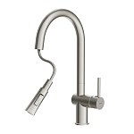 Смеситель для кухни MELAR с выдвижным изливом сатин-7