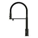 Смеситель для кухни ZEN однорычажный с подключением фильтра с гибким изливом черный-6