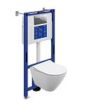 Комплект CITY SMART DPL EO slim инсталляция AQUA 50 PRIME P кнопка ACCENTO CIRCLE пластик хром глянцевый LP