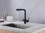 Смеситель ABBER Emotion AF8814B для кухни с подключением фильтра и выдвижной лейкой, черный матовый-2