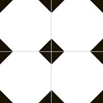 Керамогранит Nice Ker 7000 Cambridge 45.2х45.2 белый / черный матовый с орнаментом