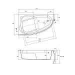 Ванна асимметричная JOANNA 160*95 левая-6