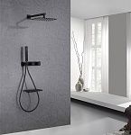 Душевая система ABBER Rund AF8750B скрытого монтажа с изливом, термостат, черная матовая-2