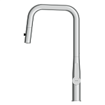 Смеситель для кухни OLIVA с п-образным выдвижным изливом шланг хром-5