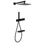 Душевая система ABBER Rund AF8750B скрытого монтажа с изливом, термостат, черная матовая