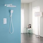 Душевая система ABBER Weiss Insel AF8051W скрытого монтажа без излива, термостат, белый-2