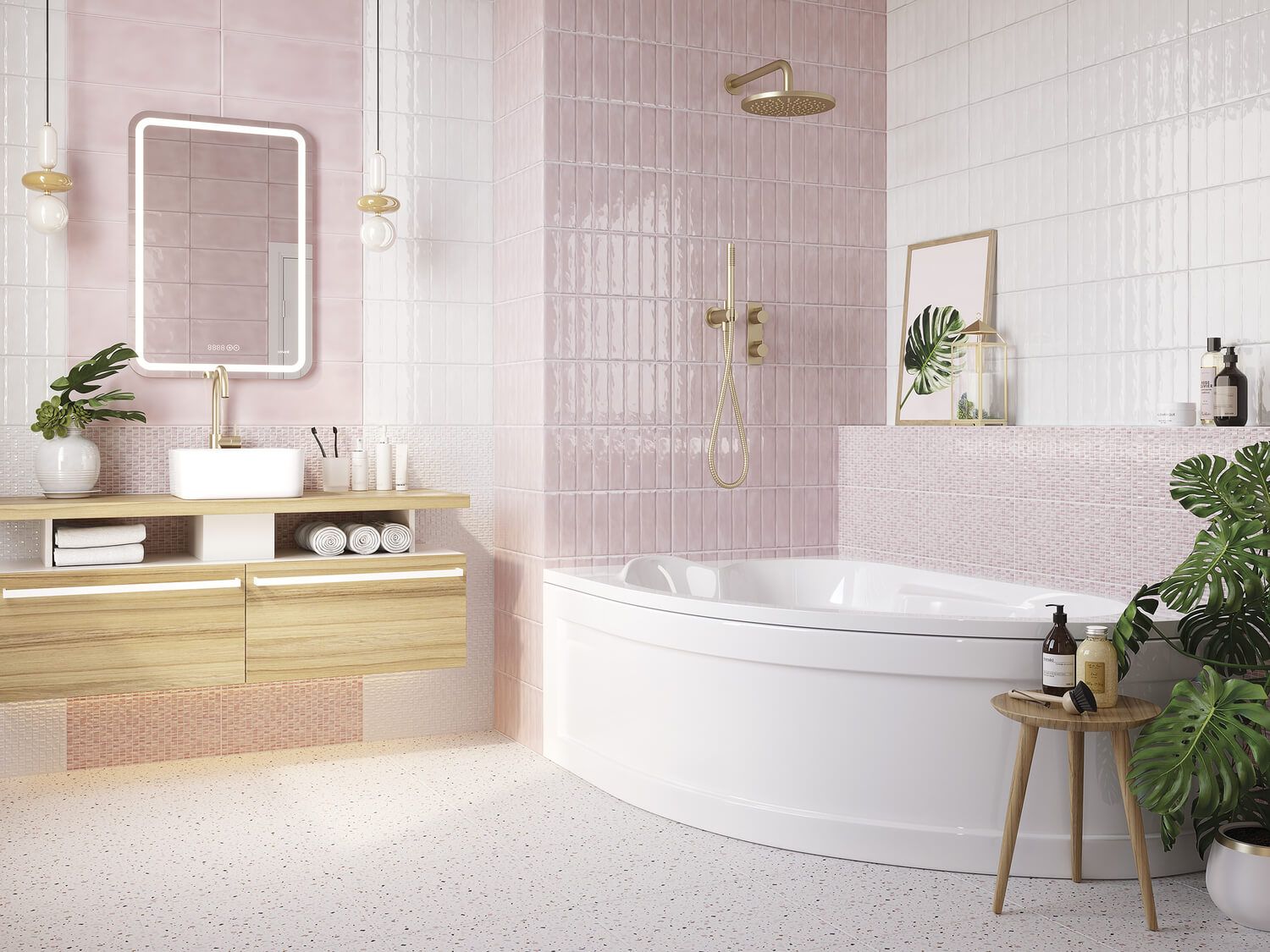 Плитка Cersanit Pudra кирпич белый рельеф 20x44 PDG054